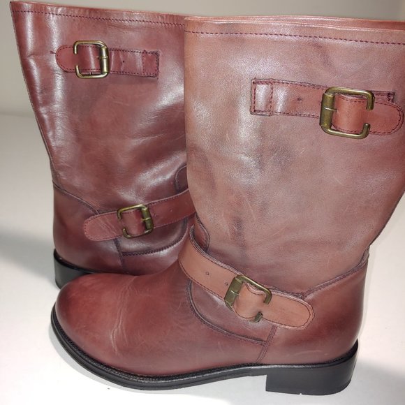 Hardy Leather Mid ,Calf Pull On Boots Size 7.5 Wine Cordovan - Picture 9 of 9